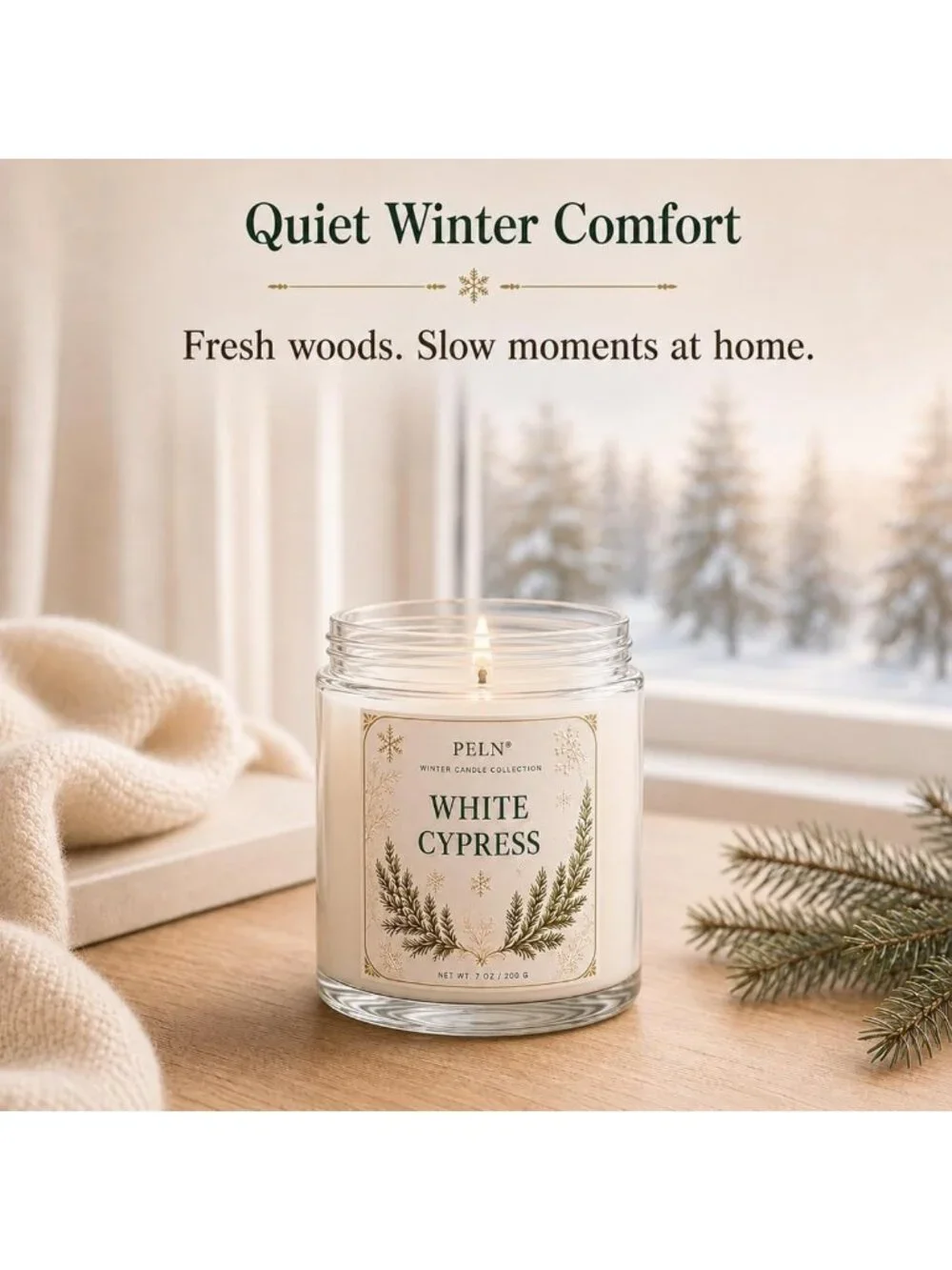 6-Pack Soy Candles Gift Set - 7 oz Winter Christmas Scented Candles for Home